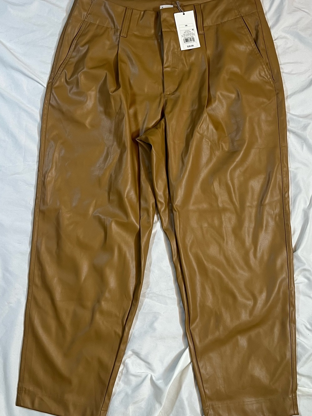 NWT A New Day Faux Leather Pants in Brown